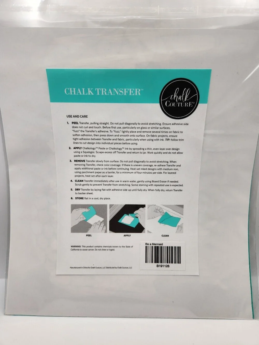 Lot Of 3 Chalk Couture Transfers, 8.5